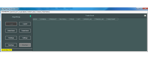 AlgoNinja Tradebook Marketcalls